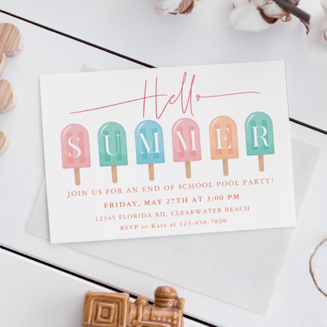 Summer Party End of School Year Celebration Party Invitation (Creator Uploaded)