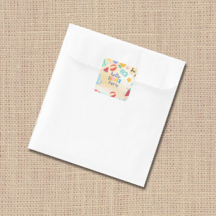 Summer Party Festival Birthday Colourful Beach  Square Sticker