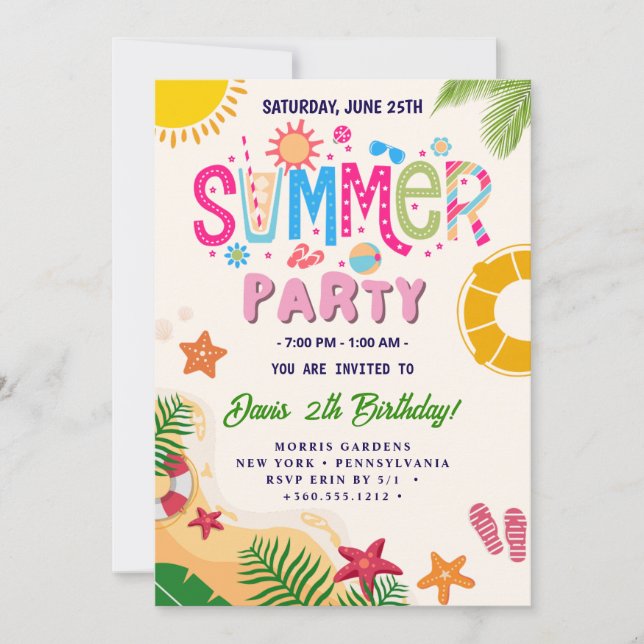 Summer Party Invitation (Front)