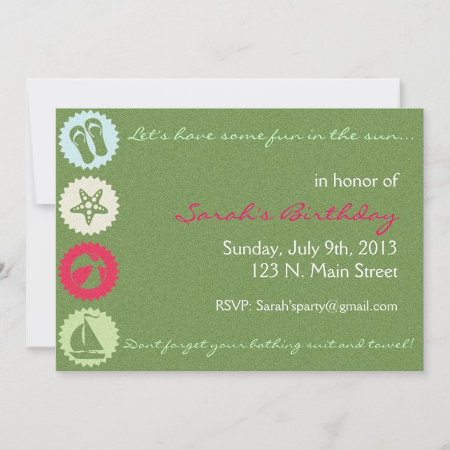 Summer Party Invitation (Front)