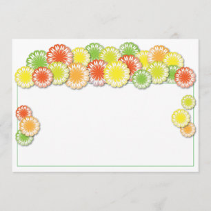 Summer Party Invitation   Yellow/Orange/Lime Daisy