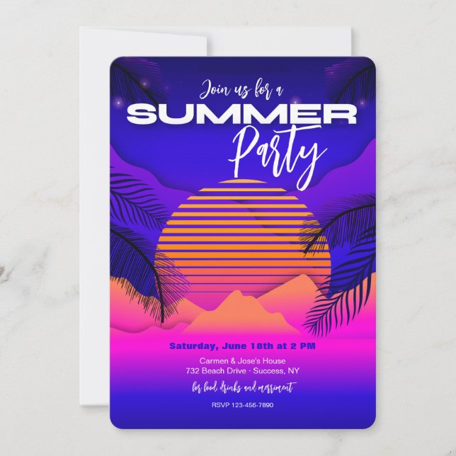 Summer Party Invitations (Front)