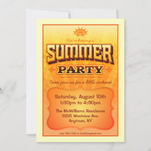 Summer Party Invite - Bright warm sunny  colours