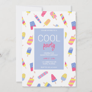 Summer party kids birthday invitation