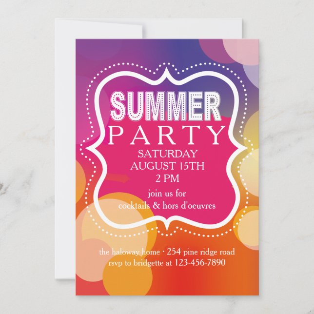 Summer Party Marquee Invitation (Front)