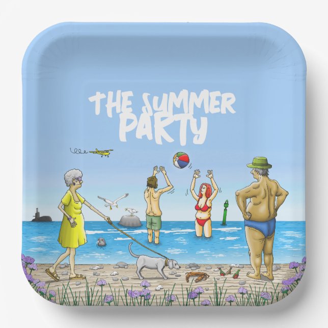 Summer Party on The Beach Paper Plate (Front)