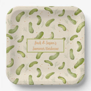 Summer Party Pickle Pattern Paper Plate