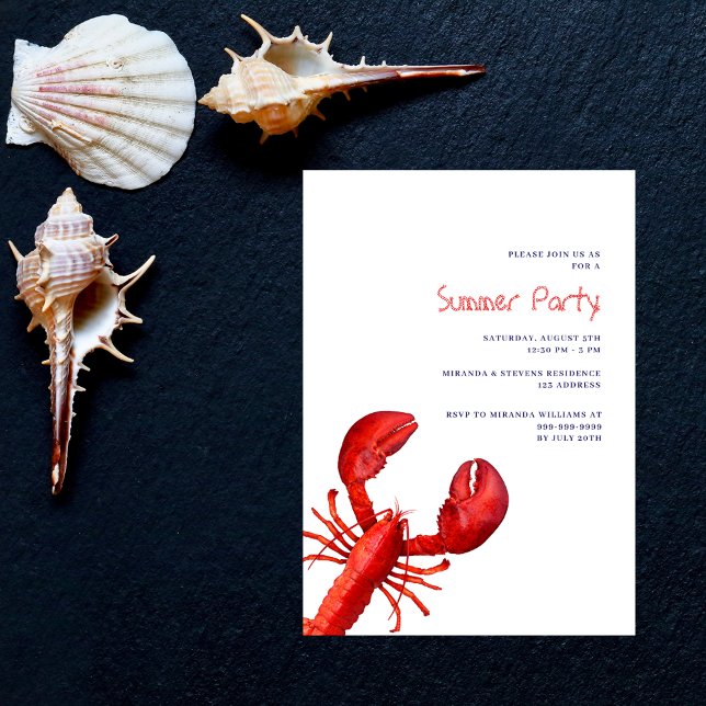 Summer party red lobster invitation (Creator Uploaded)