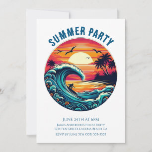 Summer Party- Retro Surfer Invitation