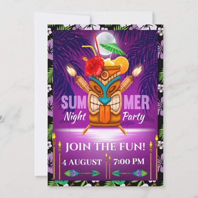 Summer Party - See Reverse Side Invitation (Back)