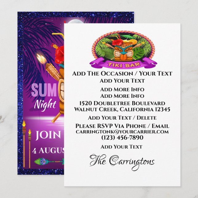 Summer Party - See Reverse Side Invitation (Front/Back)