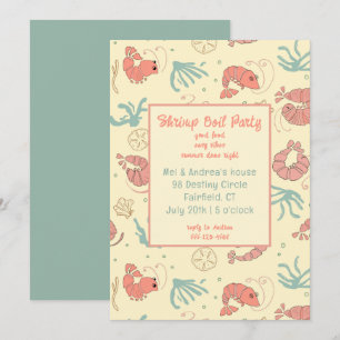 Summer Party Shrimp Design Invitation