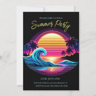 Summer Party- Sunset Surf Glow Invitation