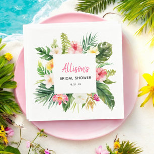 Summer Party Tropical Bridal Shower Paper Napkin