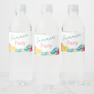 Summer Party Water Bottle Label