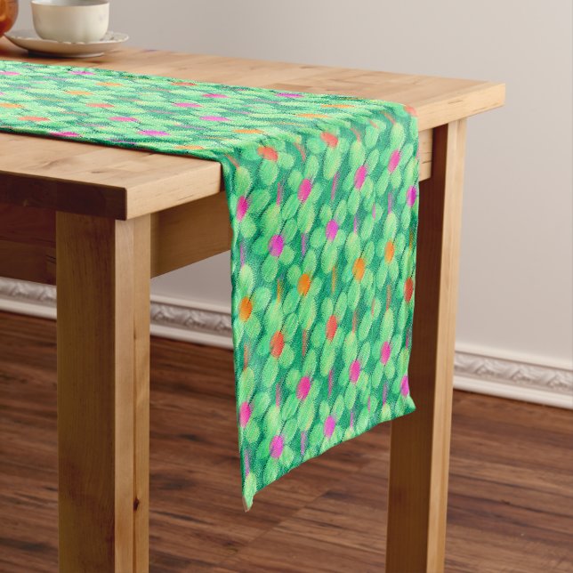 Summer Pastel Chalk Floral Cotton Table Runner (In Situ)
