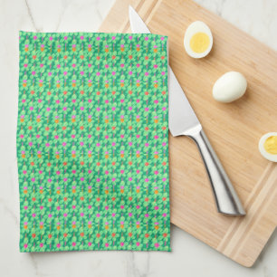 Summer Pastel Chalk Floral Microfiber Kitchen Towe Tea Towel