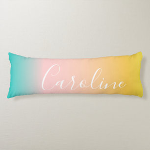 Summer Pastel Gradient   Personalised Script Name  Body Cushion