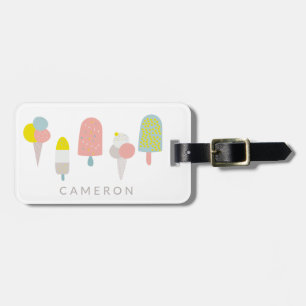 Summer Pastel Ice Cream Personalised Luggage Tag