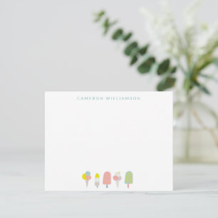 Summer Pastel Ice Cream Personalised Stationery  Card