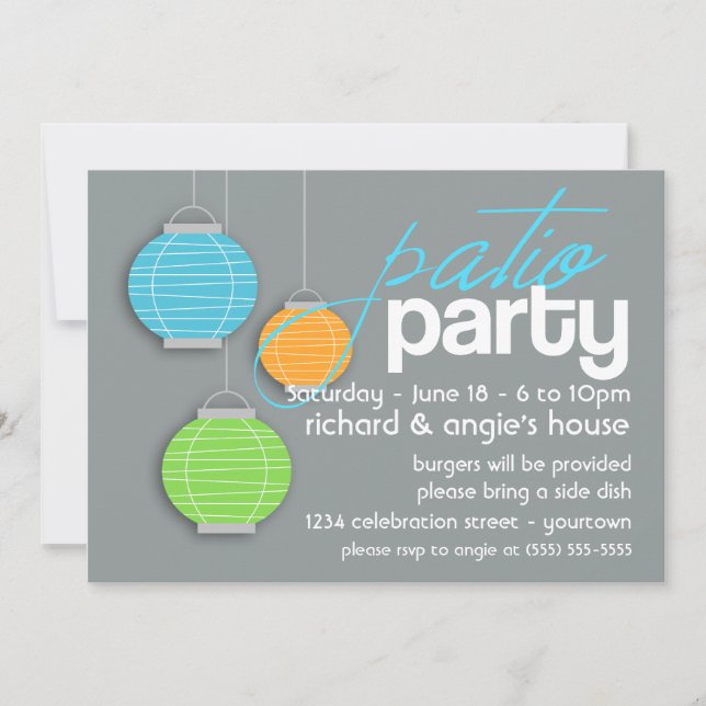Summer Patio Party Invitations (Front)
