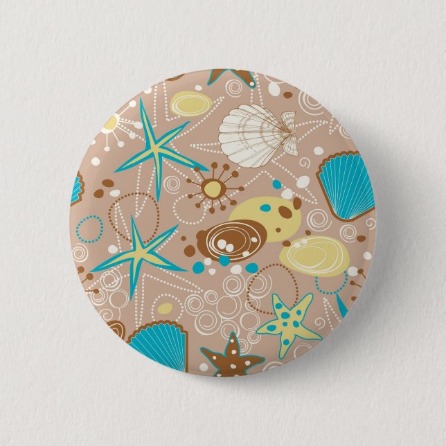 Summer pattern 6 cm round badge (Front)
