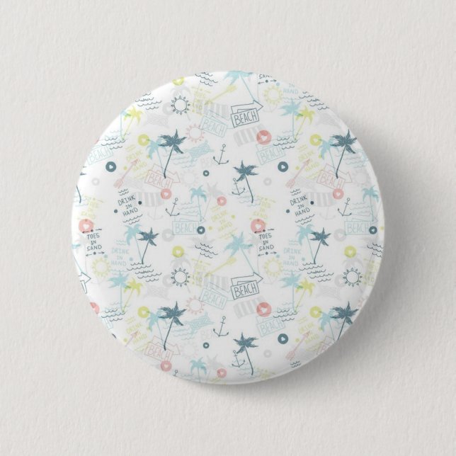 Summer pattern 6 cm round badge (Front)