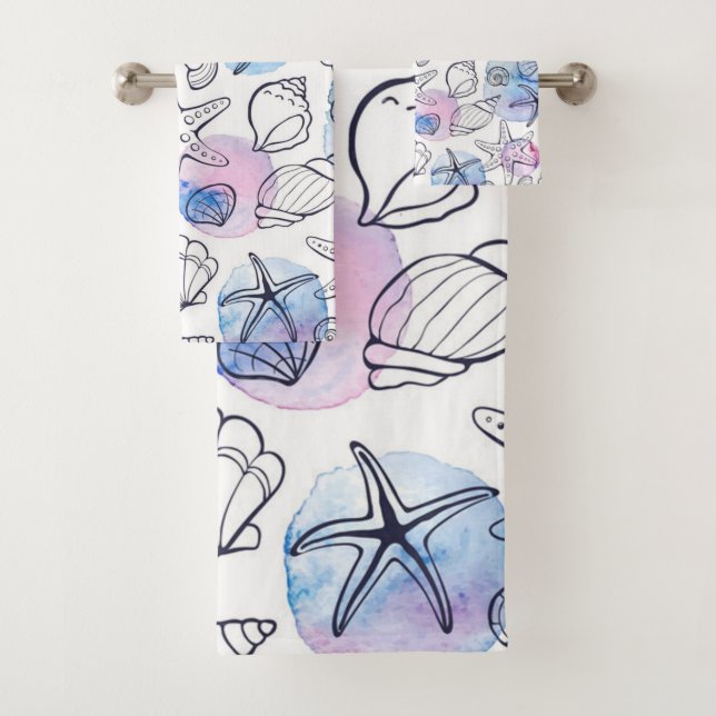 Summer pattern bath towel set (Insitu)