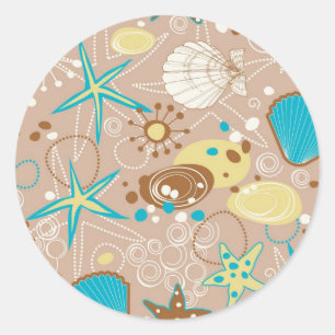 Summer pattern classic round sticker