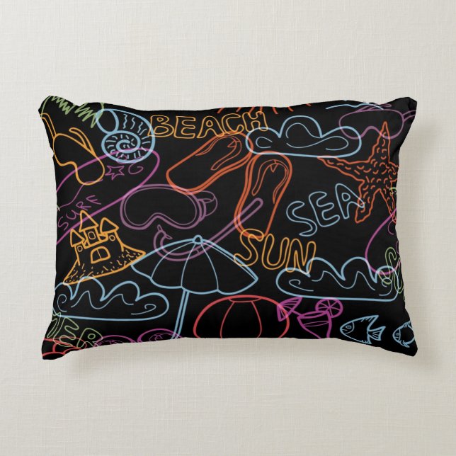Summer pattern decorative cushion (Front)