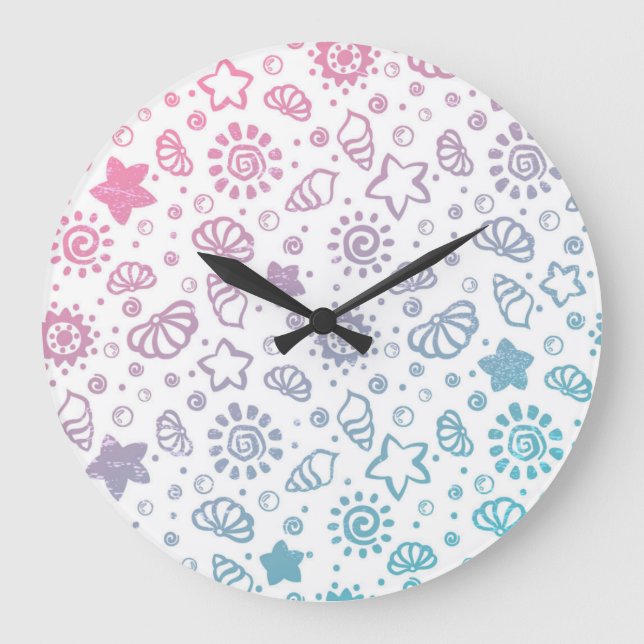 Summer pattern large clock (Front)