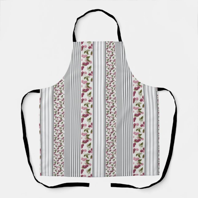 summer pattern of stripes of multi-coloured fabric apron (Front)