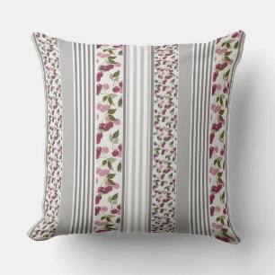 summer pattern of stripes of multi-coloured fabric cushion