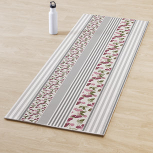 summer pattern of stripes of multi-coloured fabric yoga mat