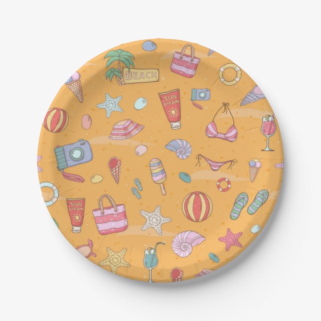 Summer pattern paper plate (Front)