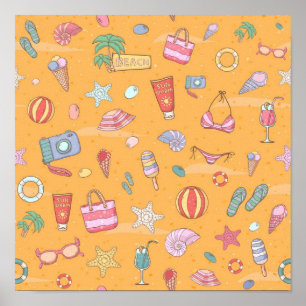 Summer pattern poster
