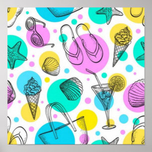 Summer pattern poster