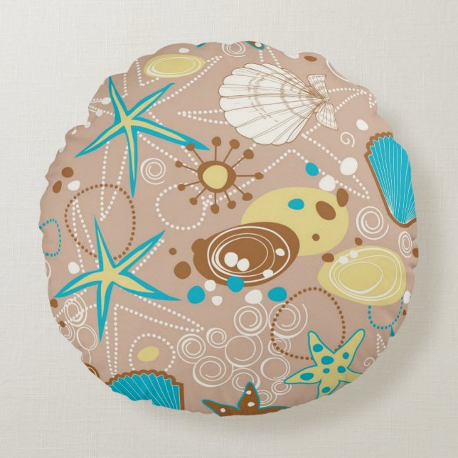 Summer pattern round cushion (Front)
