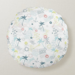 Summer pattern round cushion