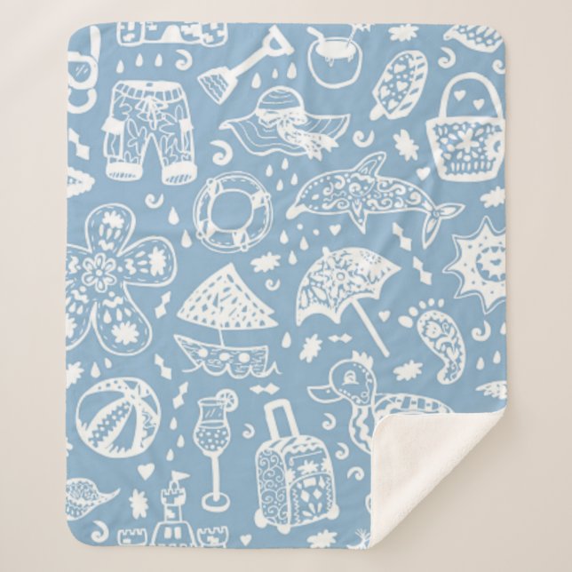 Summer pattern sherpa blanket (Front)