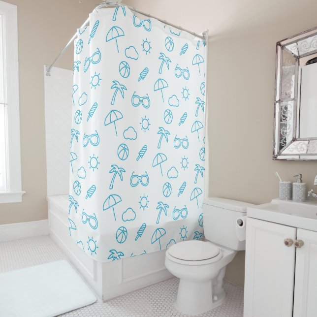 Summer Pattern Shower Curtain (In Situ)