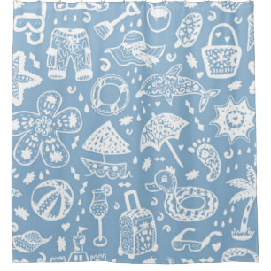 Summer pattern shower curtain