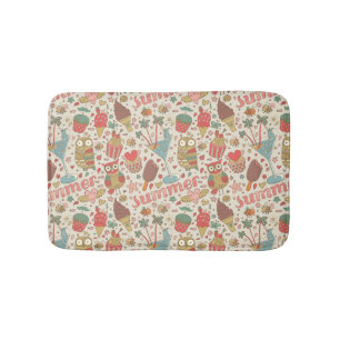 Summer Pattern With Ice Cream Bath Mat