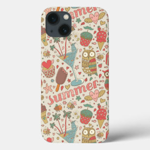 Summer Pattern With Ice Cream iPhone 13 Case
