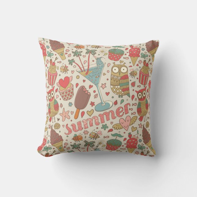 Summer Pattern With Ice Cream Cushion (Front)