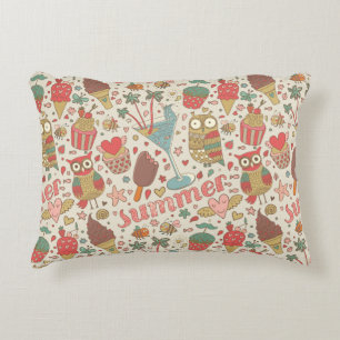 Summer Pattern With Ice Cream Decorative Cushion