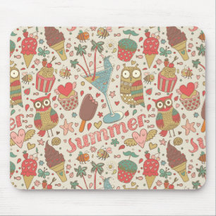 Summer Pattern With Ice Cream Mouse Mat