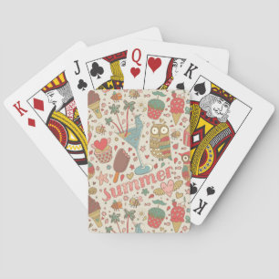 Summer Pattern With Ice Cream Playing Cards