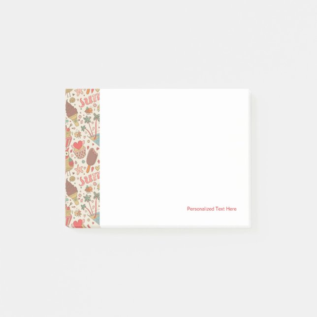 Summer Pattern With Ice Cream Post-it Notes (Front)