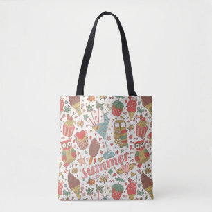 Summer Pattern With Ice Cream Tote Bag